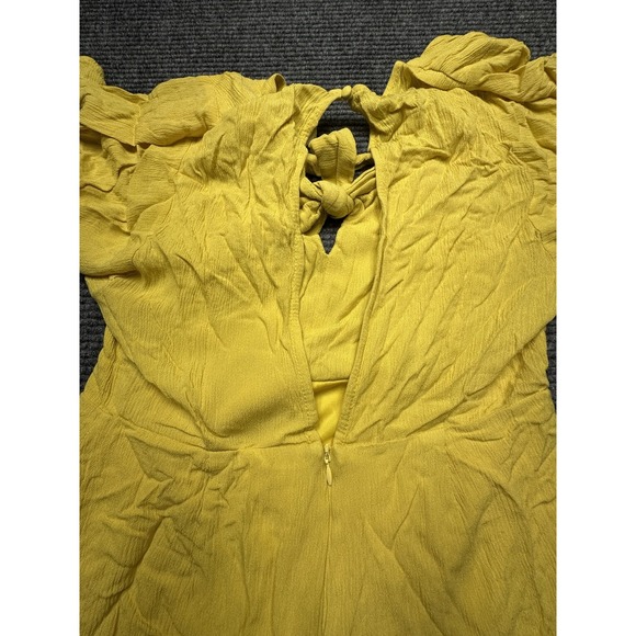 Louna‎ Romper Womens Large Yellow Short Sleeve Tie Front Keyhole Back Rayon USA - Picture 10 of 12